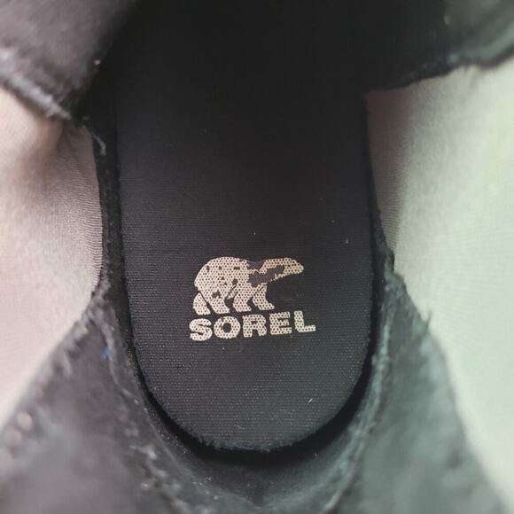 Sorel Joan Of Arctic Girls Size 3Y Gray Suede Hidden Wedge Chelsea Booties Boots - Picture 10 of 11